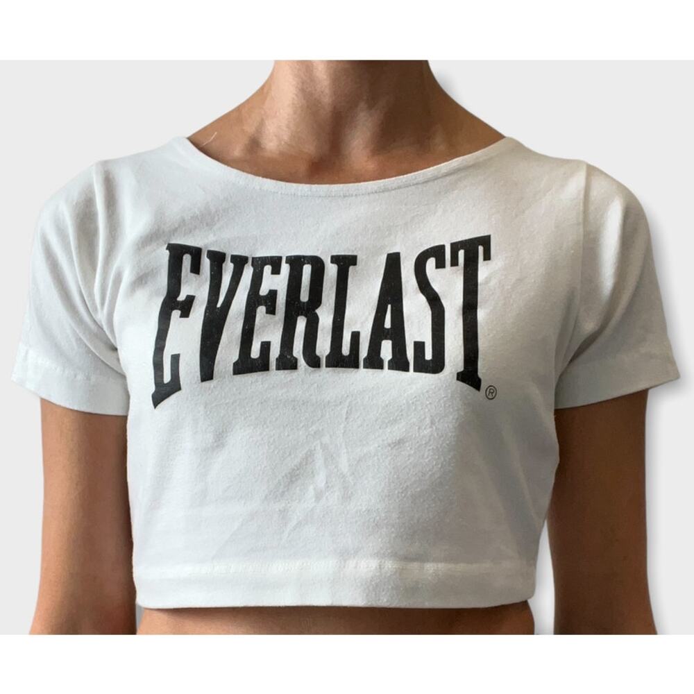 Vintage Everlast Crop Top T- Shirt Workout Gym Boxing Fitness Women's Size XL